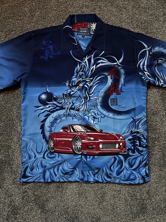 Y2K urban rags dragon button up shirt size XL - photo 3