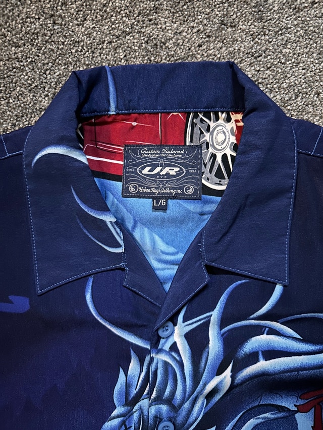 Y2K urban rags dragon button up shirt size XL - photo 4