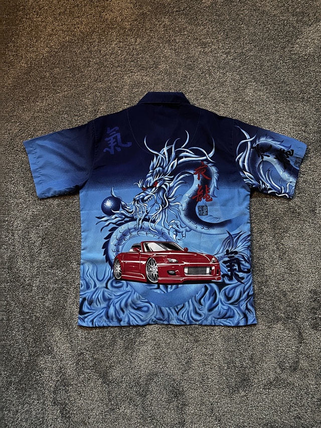 Y2K urban rags dragon button up shirt size XL - photo 5