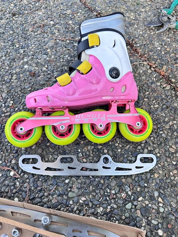Inline Skates Interchangeable to Ice Skates for Kids
