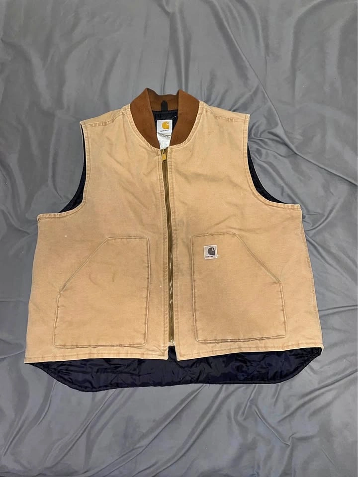 Carhartt tan duck canvas vest xl