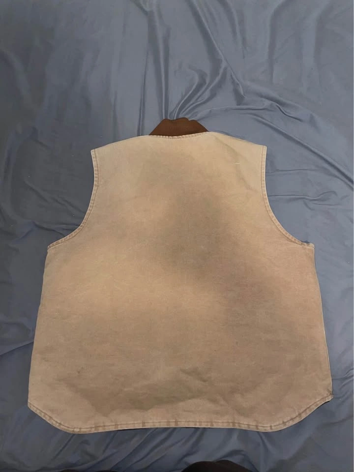 Carhartt tan duck canvas vest xl - photo 2