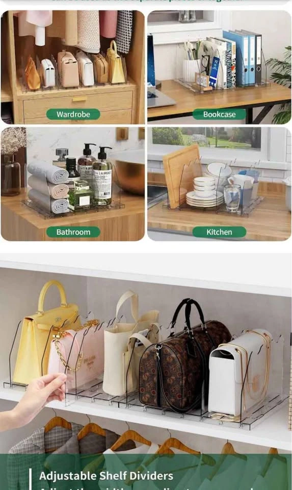 Clear Acrylic Closet Shelf Divider – Adjustable Organizer (2 Pac - photo 4