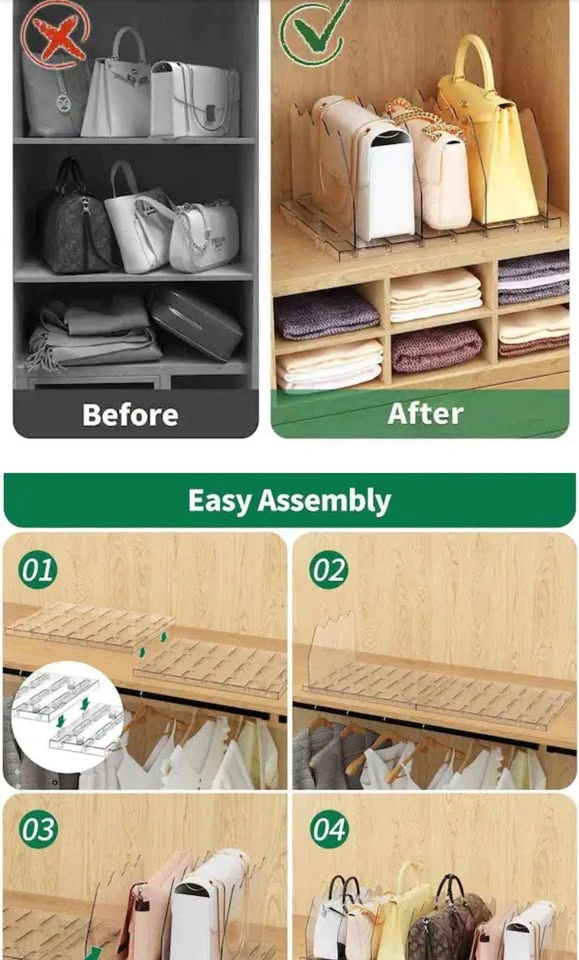 Clear Acrylic Closet Shelf Divider – Adjustable Organizer (2 Pac - photo 5