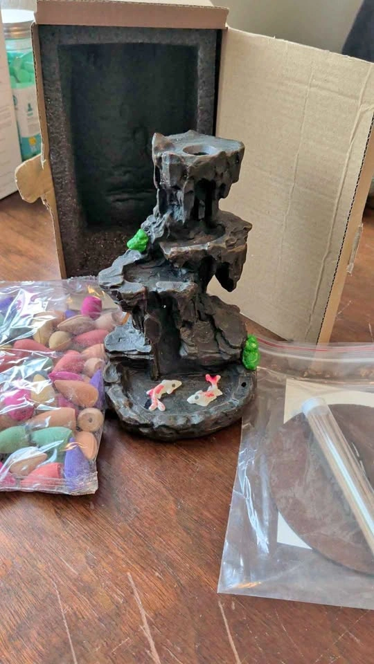 Resin Mountain Waterfall Backflow Incense Burner