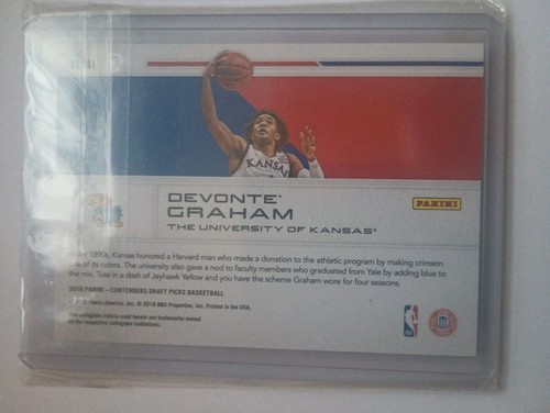 2018 Panini Contenders Draft Picks - School Colors Devonte' Grah - photo 2