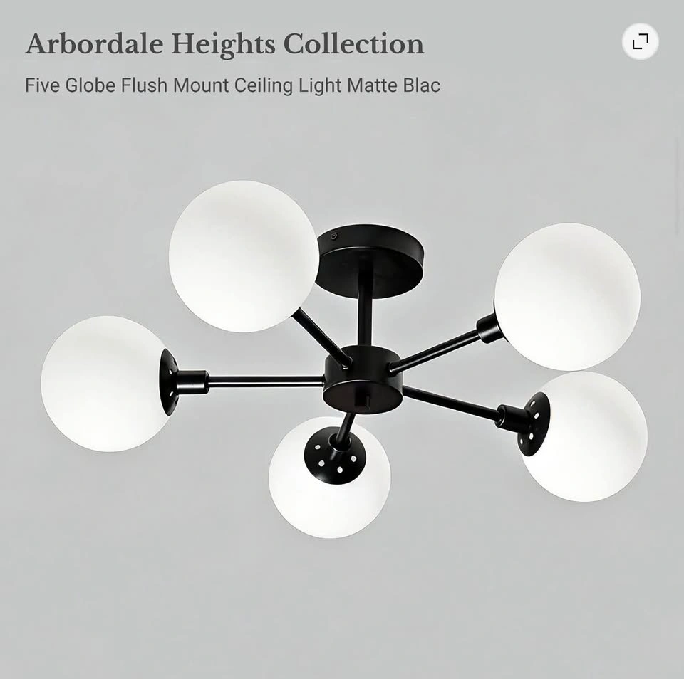Better Homes & Gardens 5-Globe Flush Mount Light - Black