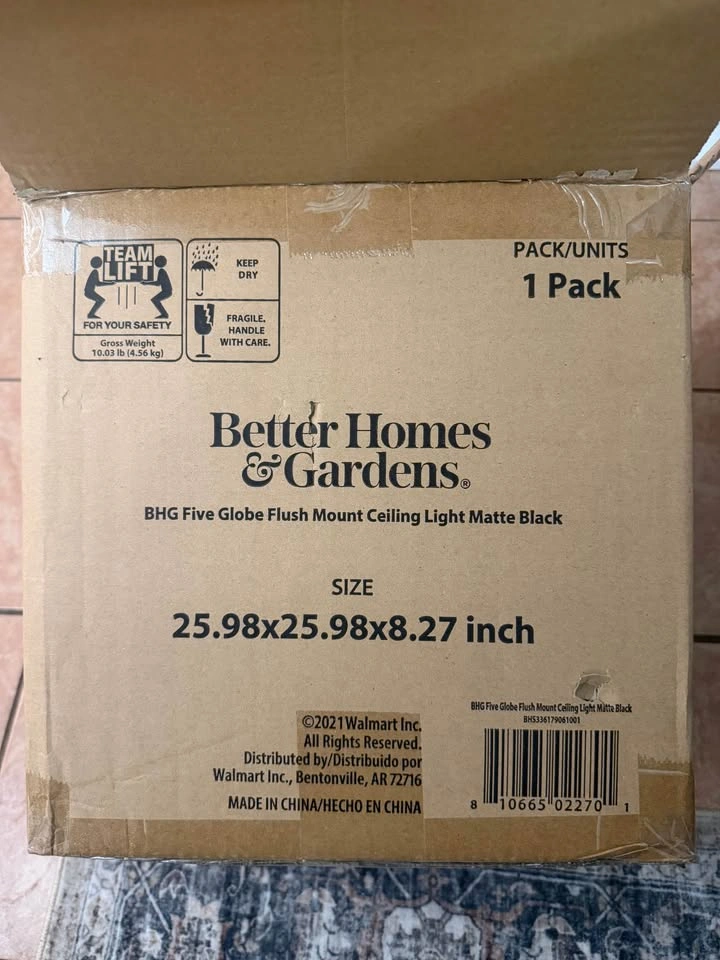 Better Homes & Gardens 5-Globe Flush Mount Light - Black - photo 4
