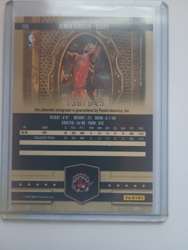 2009-10 Panini Court Kings - Rookie DeMar DeRozan #146 /649 - photo 2