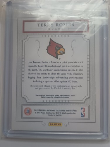 2015 Panini National Treasures Terry Rozier Auto /99 - photo 2