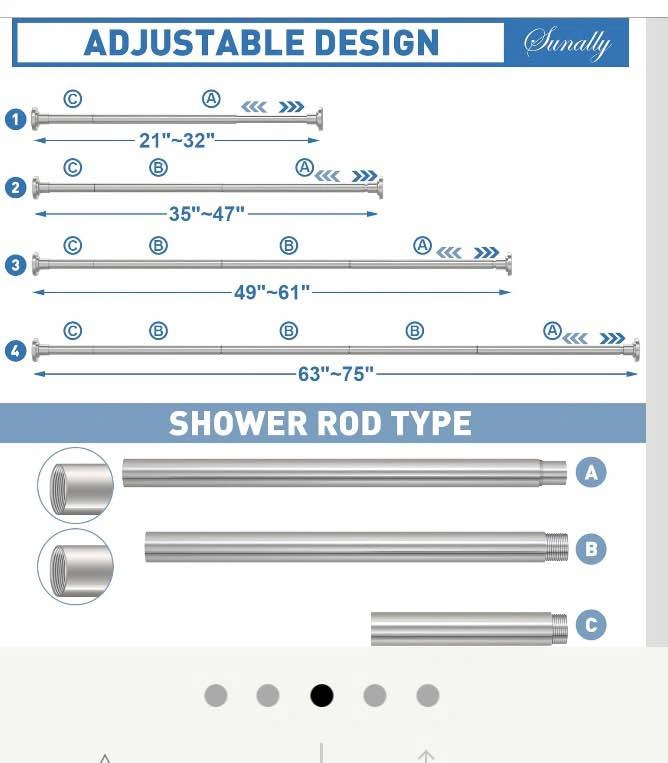 Shower curtain rod - Chrome - photo 3