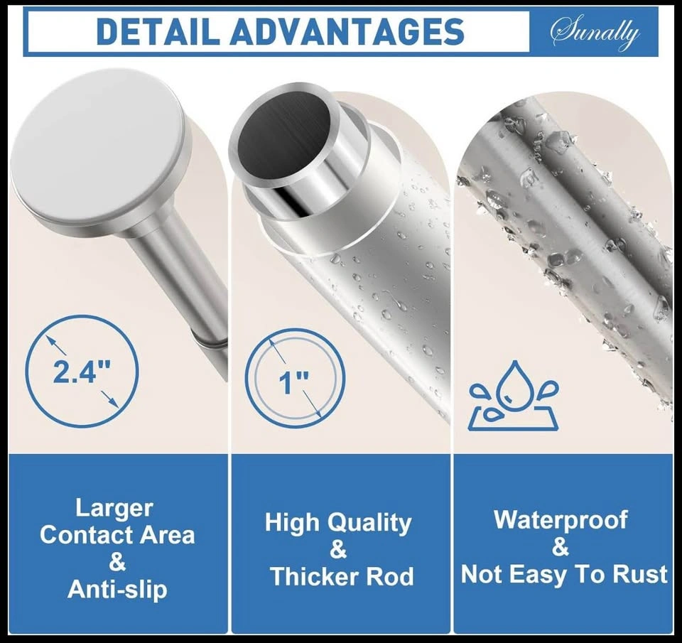 Shower curtain rod - Chrome - photo 4