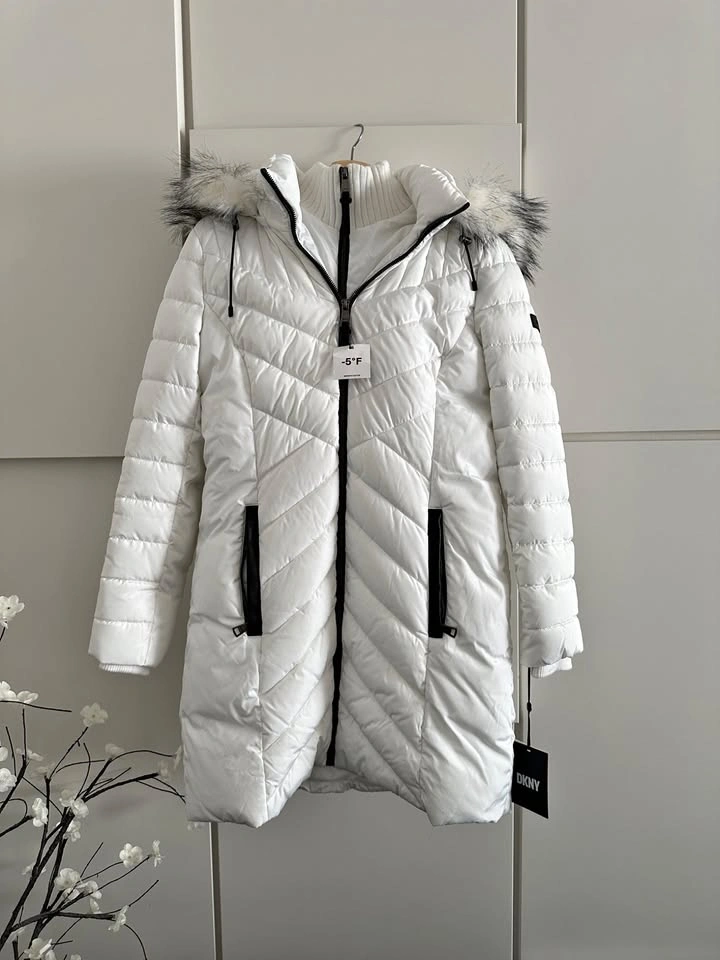 DKNY Winter Puffer Coat Off White – Size S (NWT)
