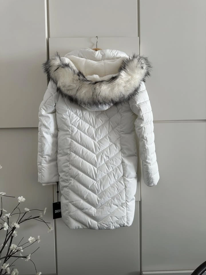DKNY Winter Puffer Coat Off White – Size S (NWT) - photo 3