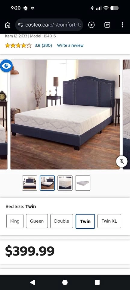 Comfort Tech Serene firm foam mattress twin size