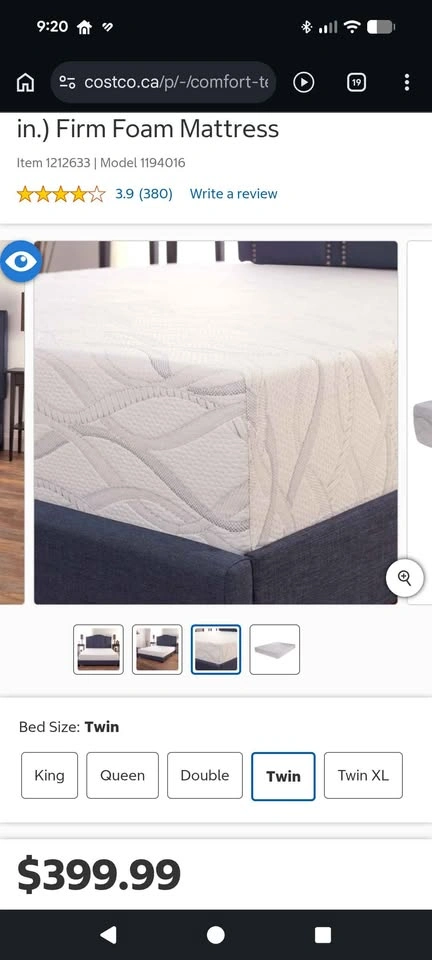 Comfort Tech Serene firm foam mattress twin size - photo 2