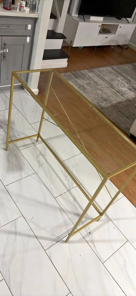 Glass and Gold Table