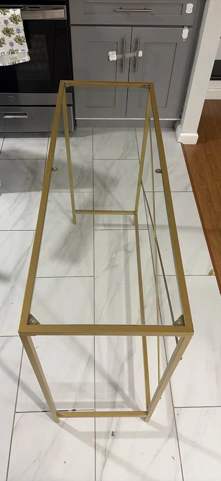 Glass and Gold Table - photo 2