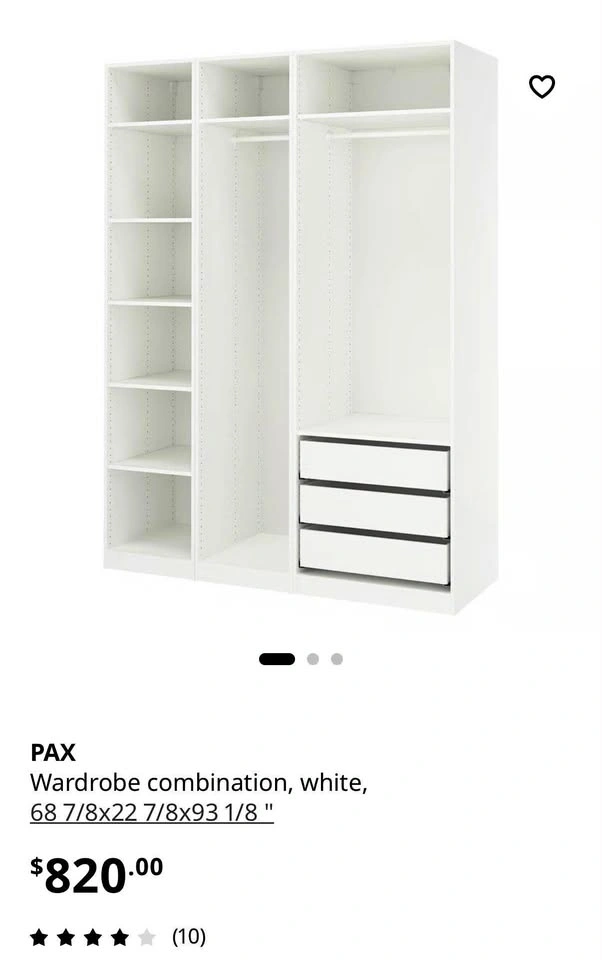 IKEA PAX WARDROBE 3 sections