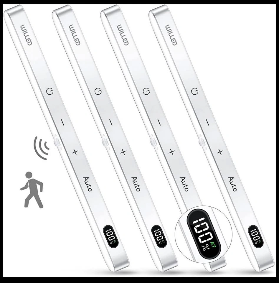 WILLED LED Motion Sensor Light Bar, 4 Pack (New)