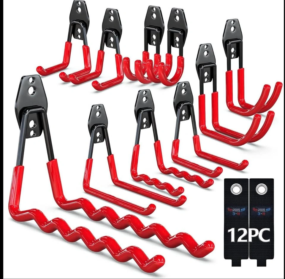 14PC Heavy Duty Garage Wall Hooks and Tool Hangers