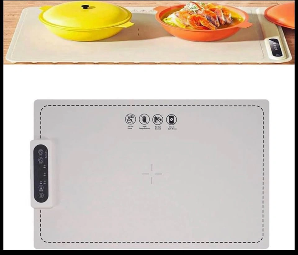 Electric Warming Tray, Portable Rollable Silicone Food Warmer - photo 3