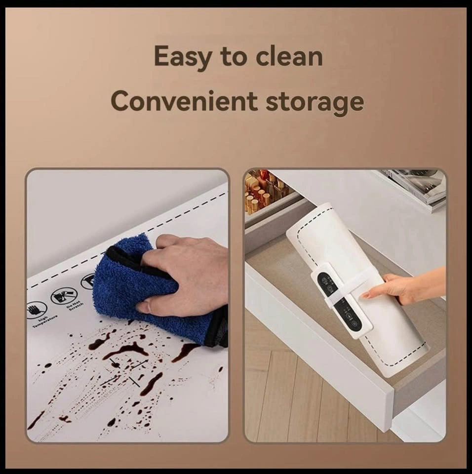 Electric Warming Tray, Portable Rollable Silicone Food Warmer - photo 4