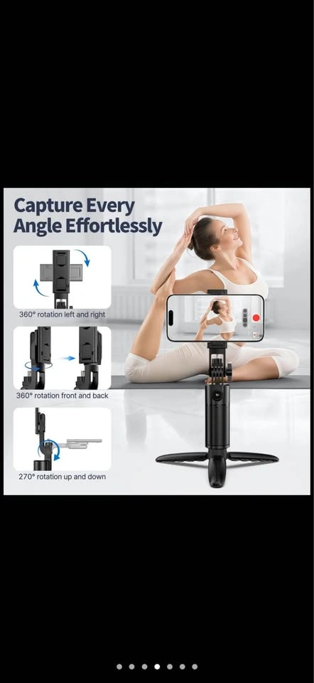 New Auto Face Tracking Phone Tripod 360 Rotation Desk Stand - photo 5