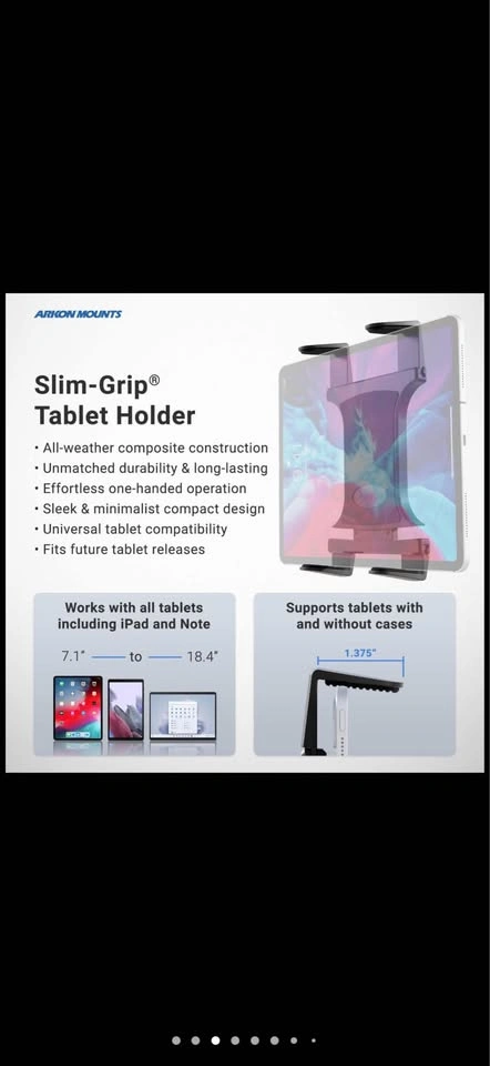 Arkon Heavy Duty Tablet Clamp Mount with 12 inch Neck - photo 4