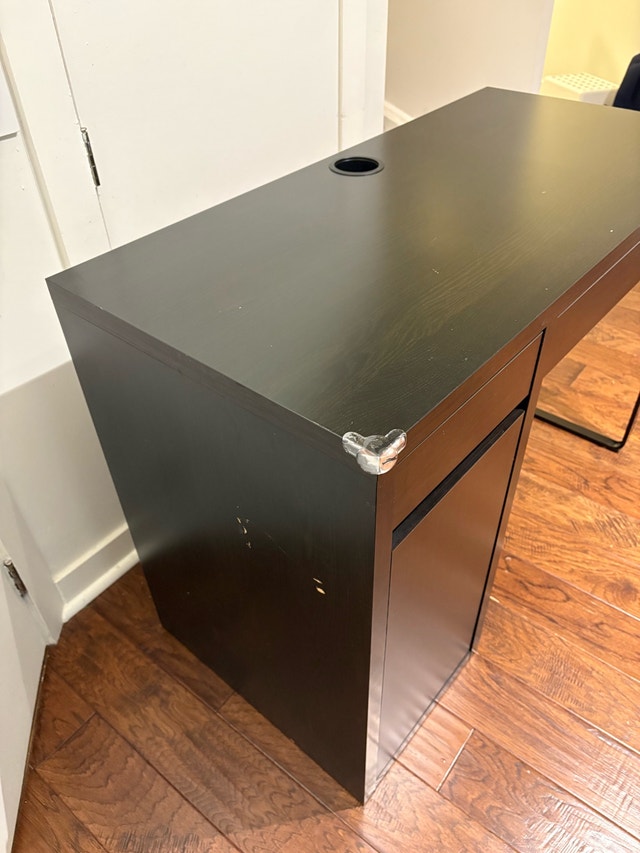 Black IKEA Desk with Storage - photo 4