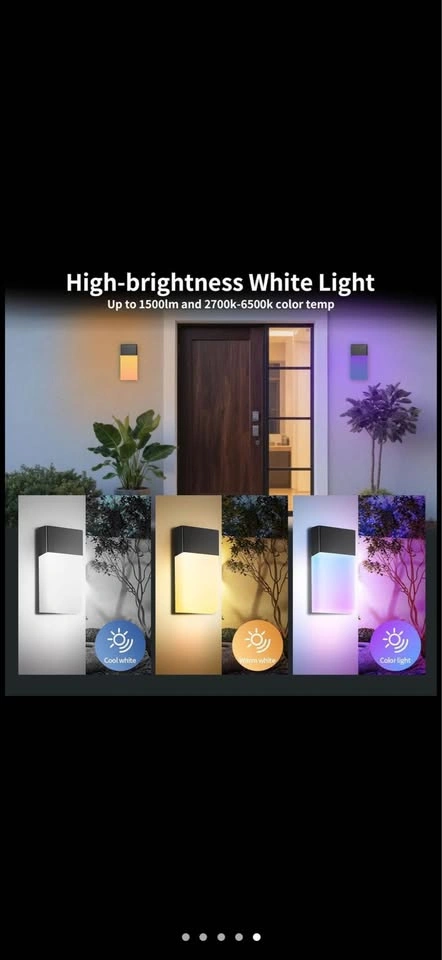 1500LM Smart RGBCW Outdoor Wall Sconces - 2 Pack - photo 5