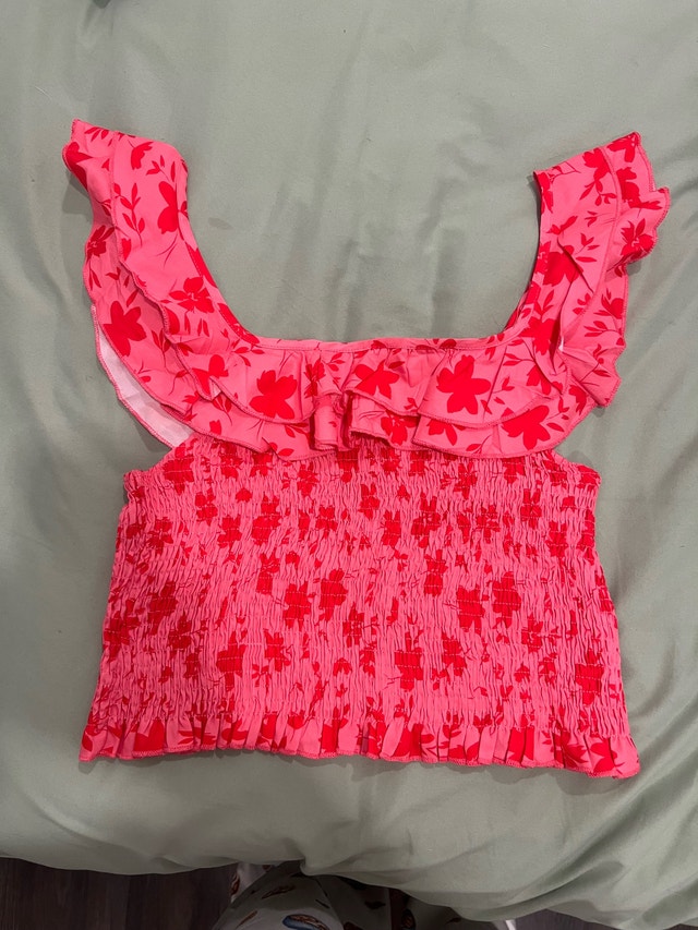 Pink Ruffle Tank Top