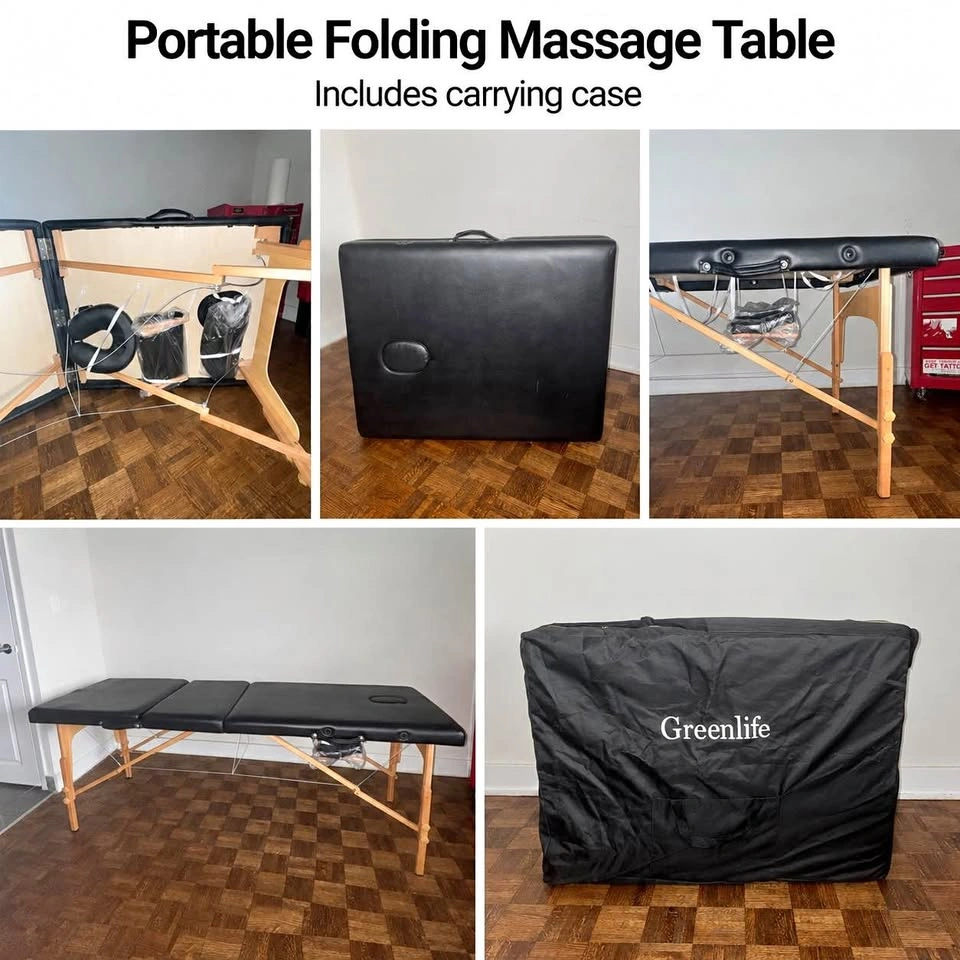 Greenlife Portable Folding Massage Table + Carrying Case