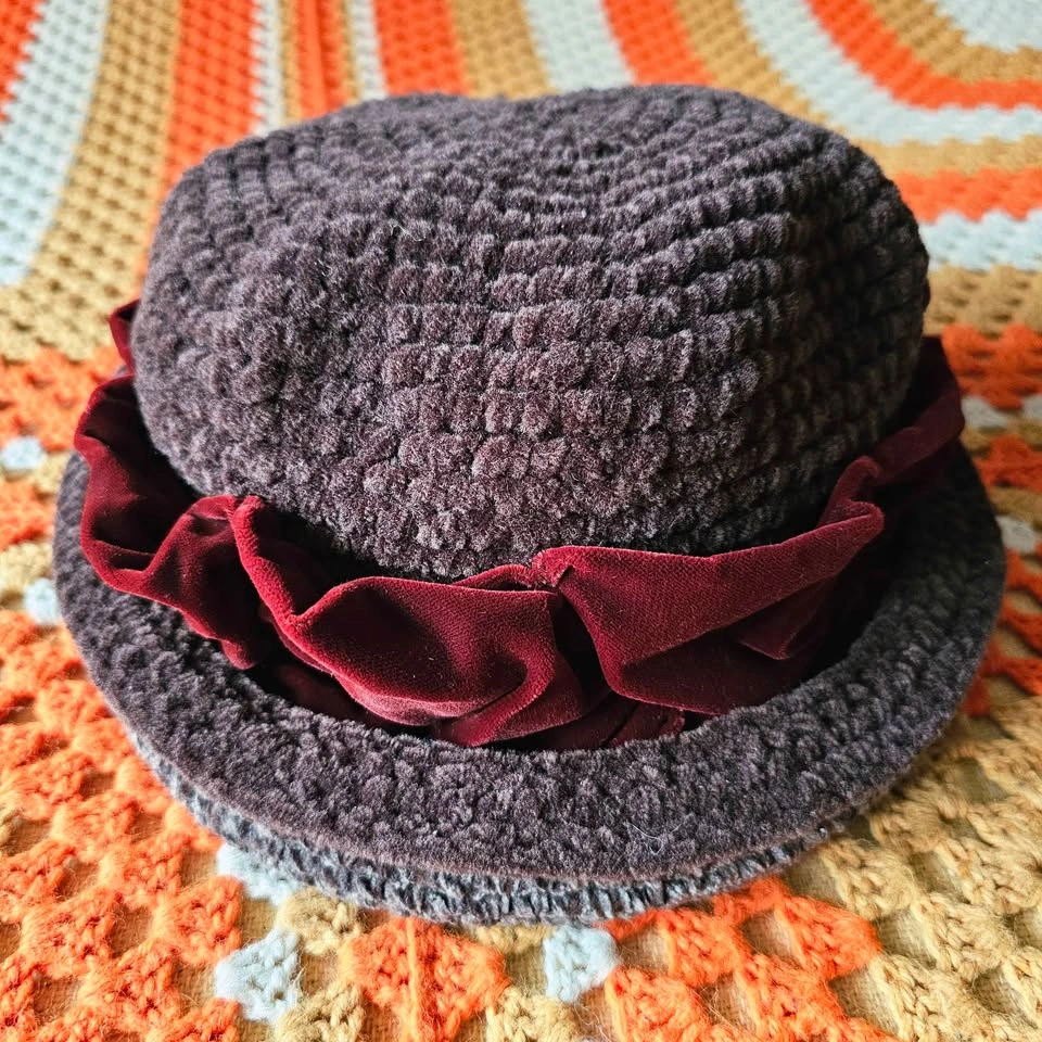 Vintage 1994 Knit Witchy Boho Hat Kate Scheckler 90s Witch - photo 4