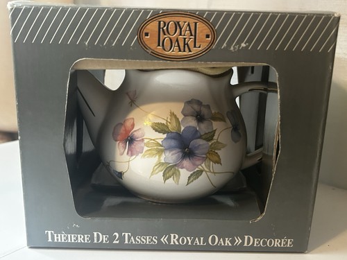 Vintage Royal Oak Sadler Decorated Tea Pot In Box