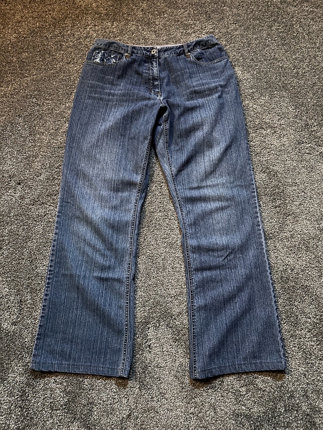 spanner embroidered jeans NO size tag size