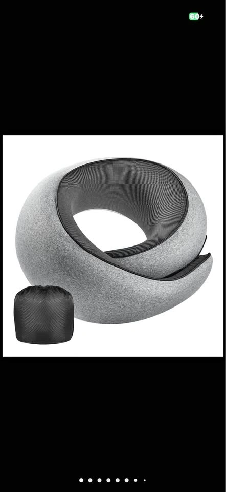 2 Pack Travel Neck Pillows, 100% Memory Foam (New)
