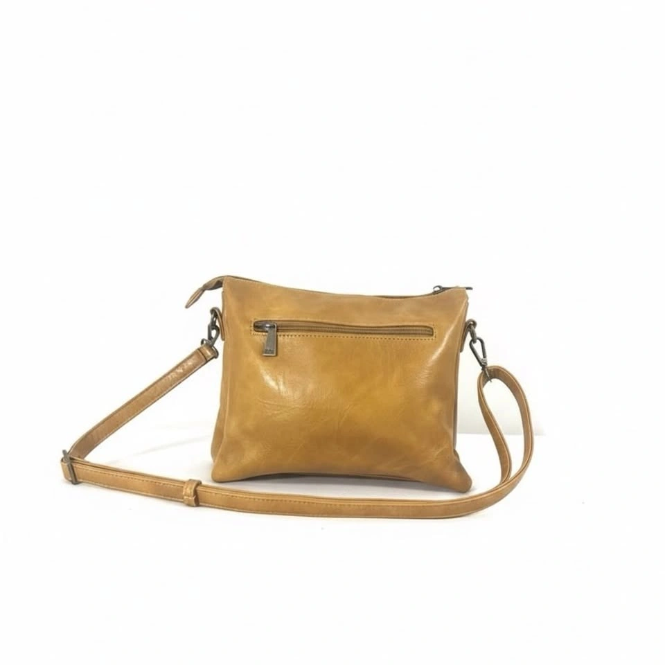 🏈 SQ Mustard Yellow Vegan Leather Hobo Bag, Recycled Interior - photo 2