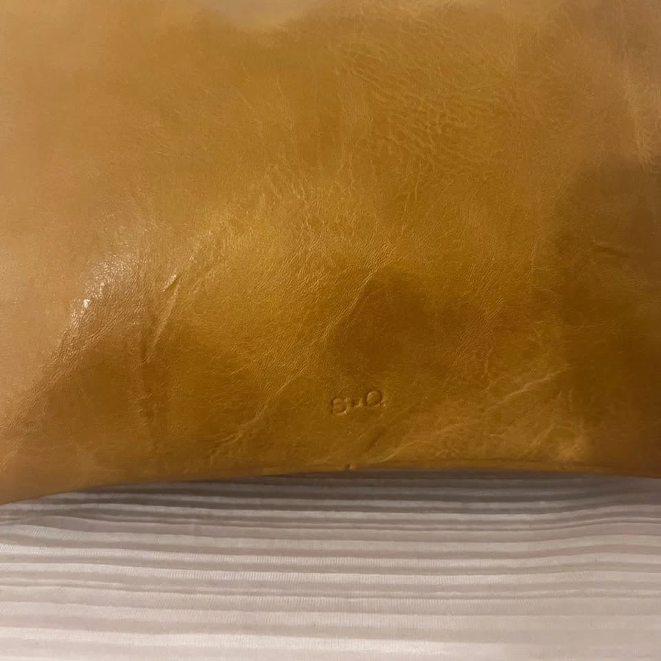 🏈 SQ Mustard Yellow Vegan Leather Hobo Bag, Recycled Interior - photo 4
