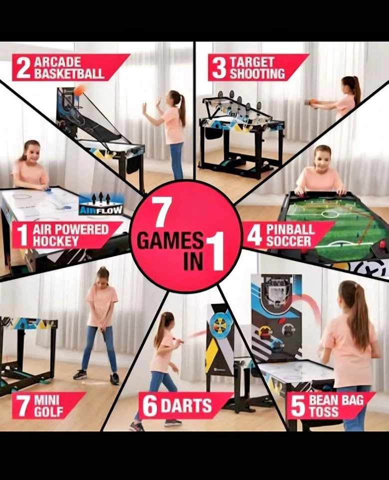 MD Sports 7-in-1 Multi-Game Arcade Table Brand New in Box