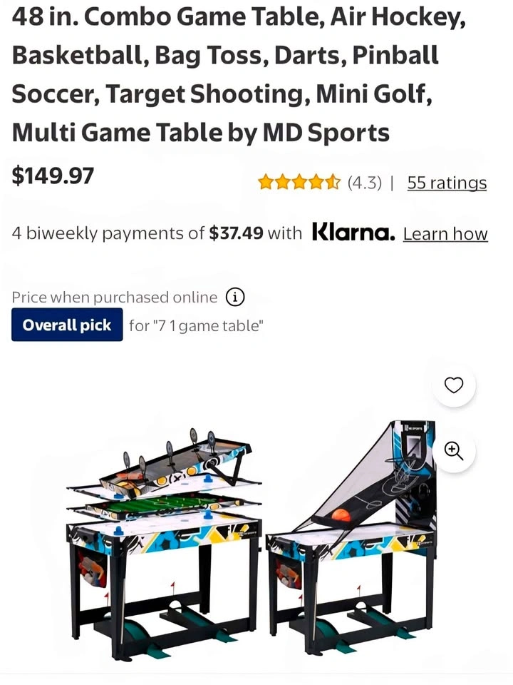 MD Sports 7-in-1 Multi-Game Arcade Table Brand New in Box - photo 2