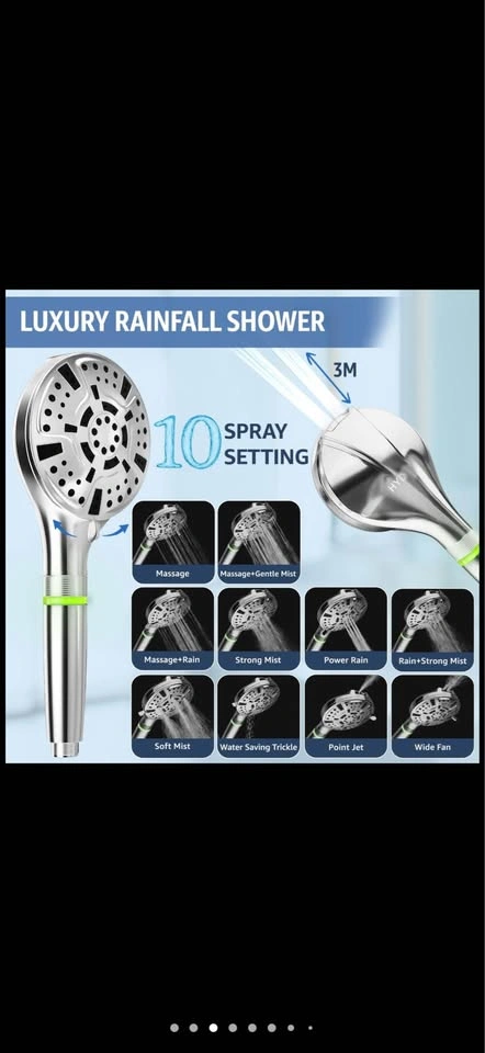 Shower Head with LED Handheld 8-Stage Filtration - photo 5