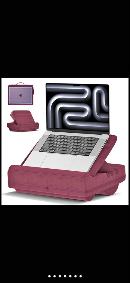 Laptop Lap Desk with Cushion, Adjustable with Storage