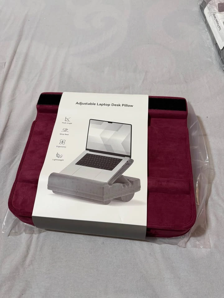 Laptop Lap Desk with Cushion, Adjustable with Storage - photo 2