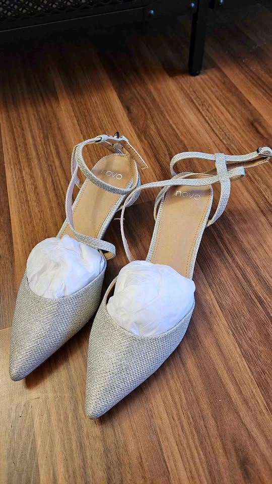 New silver heels