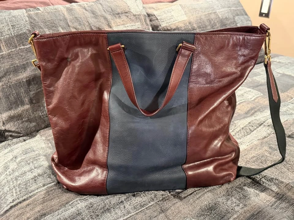 Coach Colorblock Bleecker Center Stripe Leather Tote Bag - photo 2