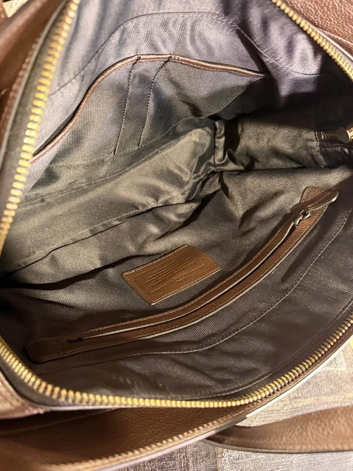 Coach Leather Briefcase Tote, Pebbled Leather, Brown F71614 - photo 4