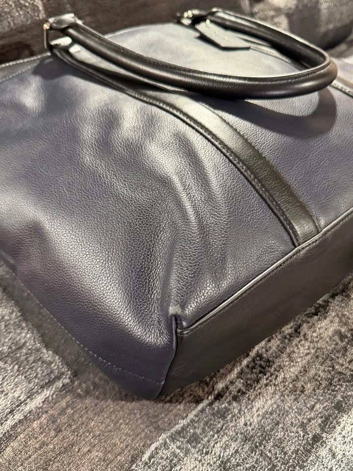 Coach Navy Blue and Black Leather Metropolitan Tote Bag, F54758 - photo 3