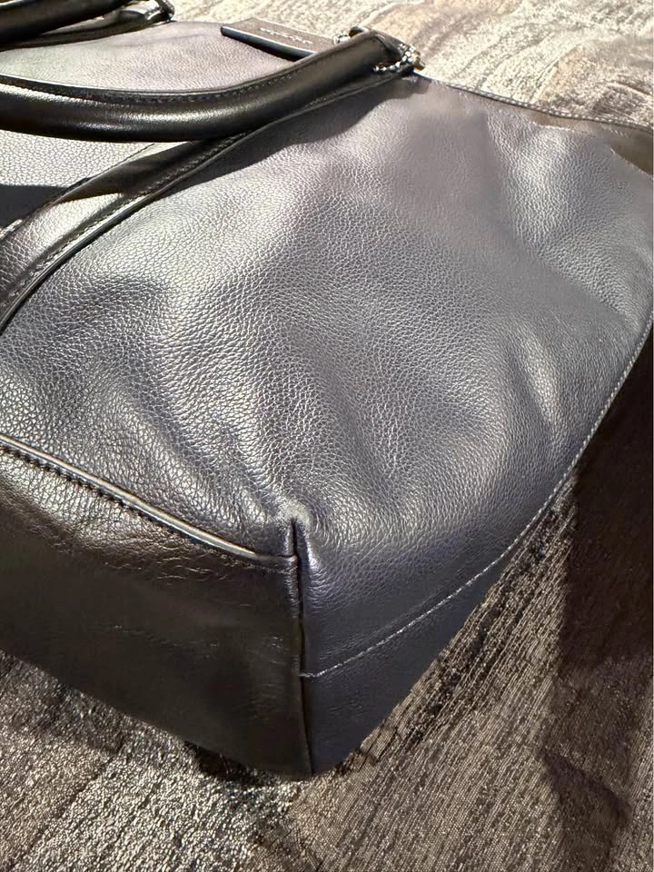 Coach Navy Blue and Black Leather Metropolitan Tote Bag, F54758 - photo 4
