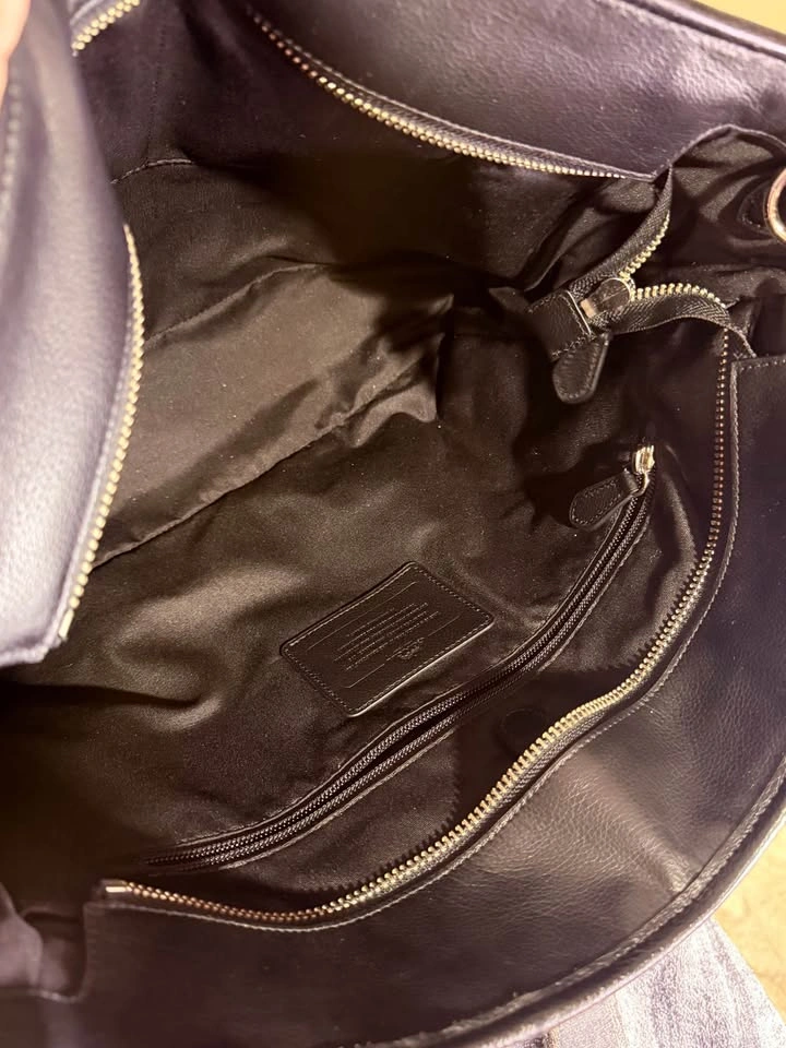 Coach Navy Blue and Black Leather Metropolitan Tote Bag, F54758 - photo 5